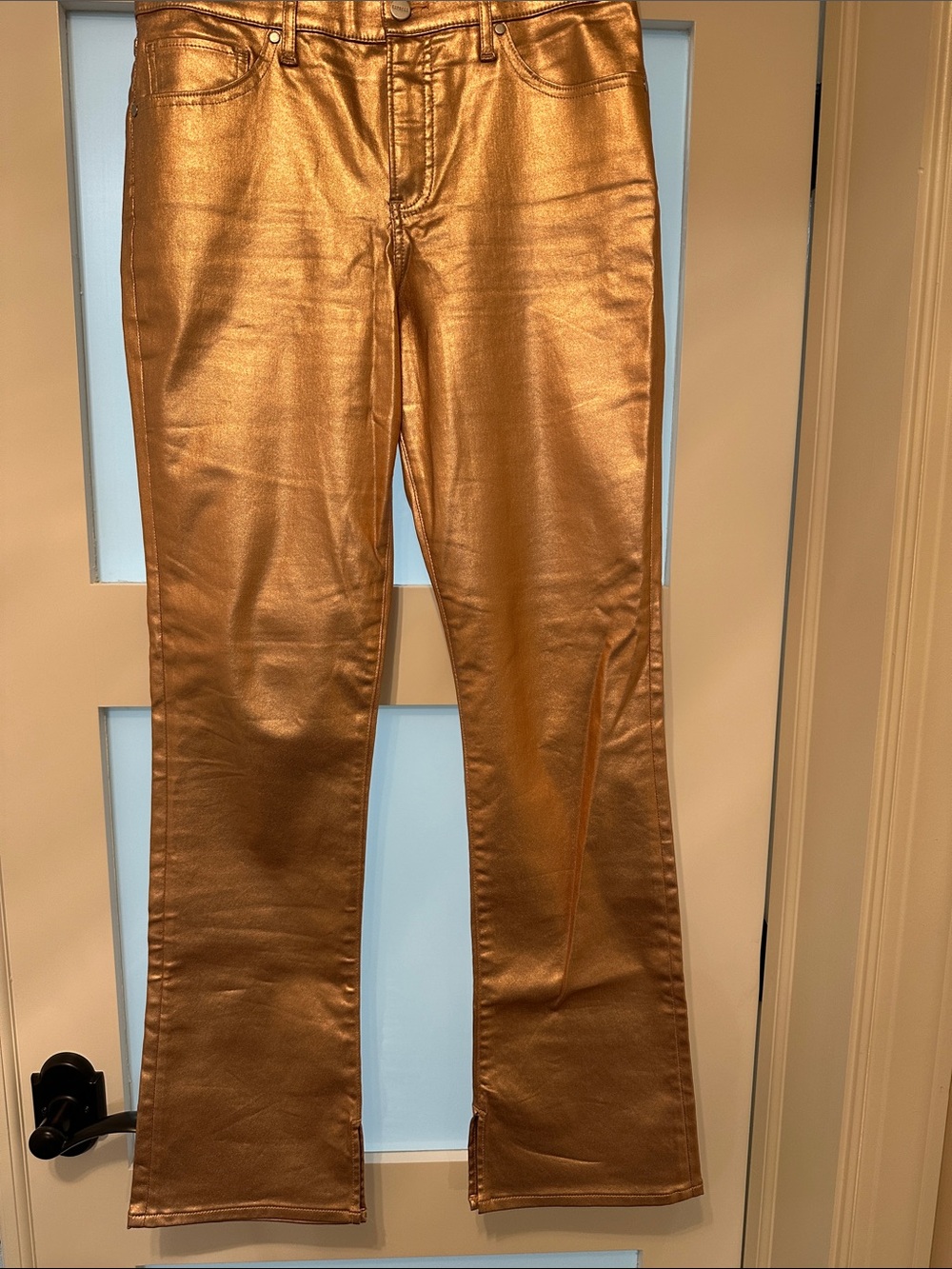 Express Women's Metallic Rose Gold Jeans worn 1x -